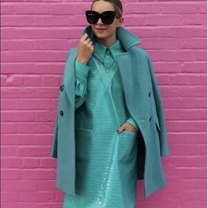 Halogen X Atlantic-Pacific Croc Embossed Faux Leather Shift Dress